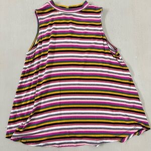 Love, fire multi colored striped tank top- sz lg